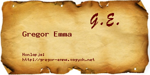 Gregor Emma névjegykártya